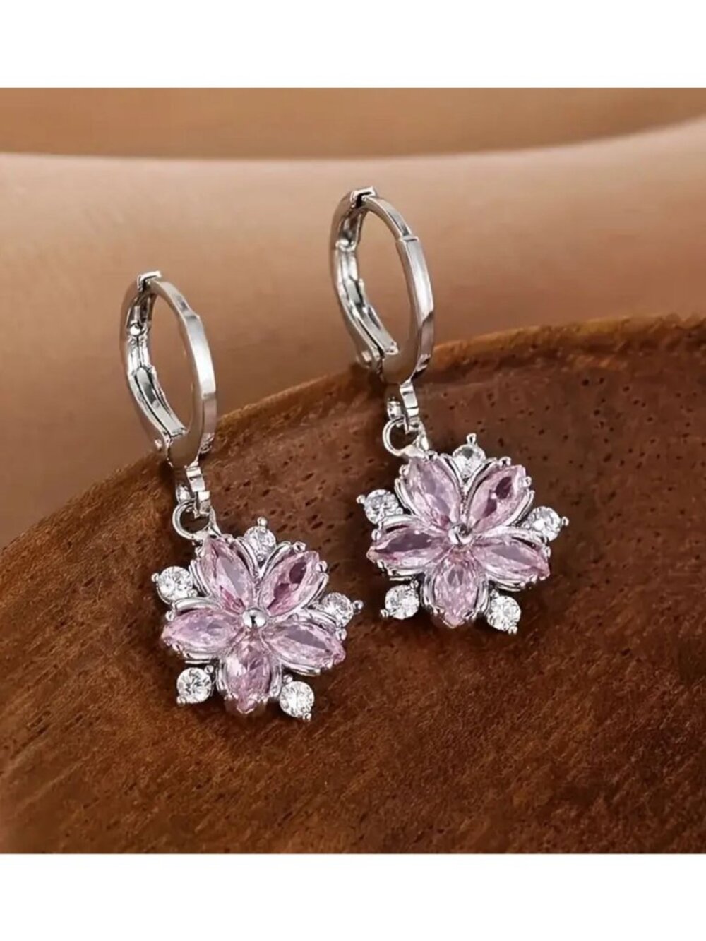 Flower Hoop Earrings For Girls & Women